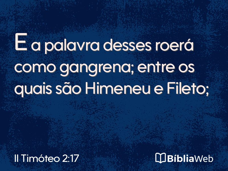 II Timóteo 2:17 em imagem para compartilhar