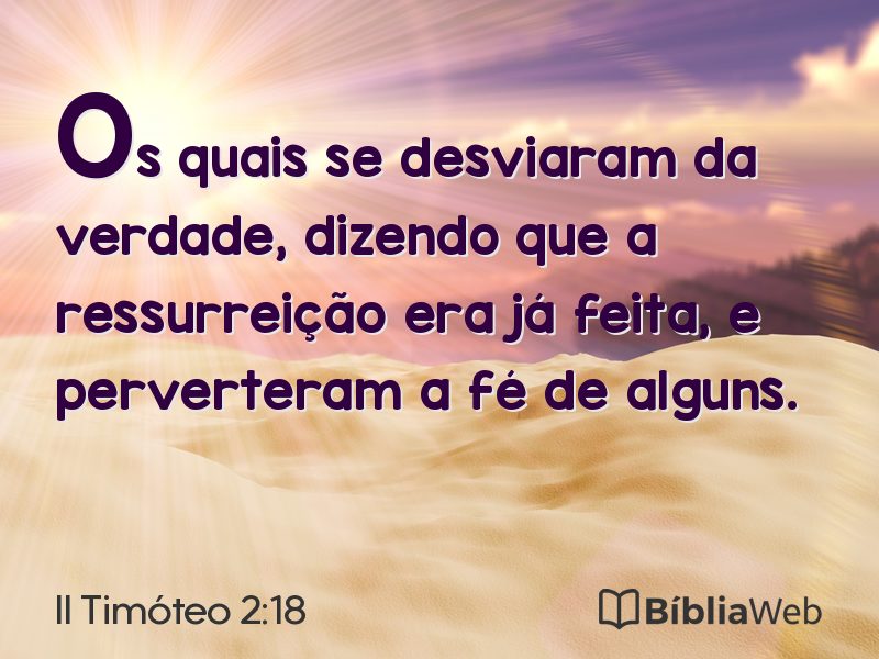 II Timóteo 2:18 em imagem para compartilhar