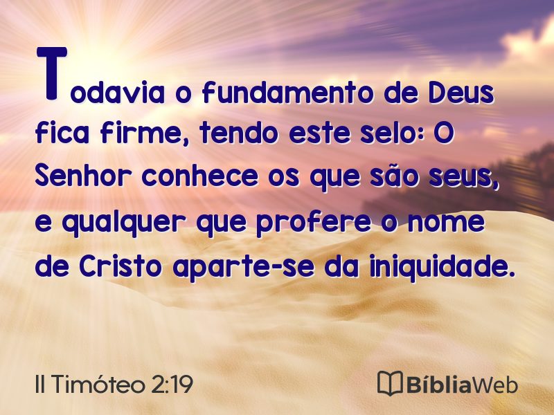 II Timóteo 2:19 em imagem para compartilhar
