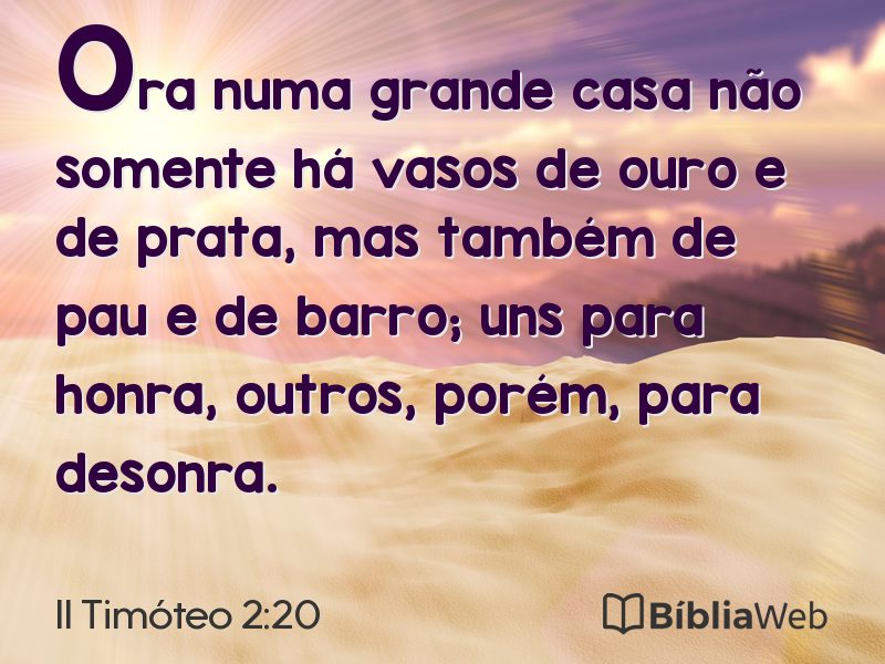II Timóteo 2:20 em imagem para compartilhar