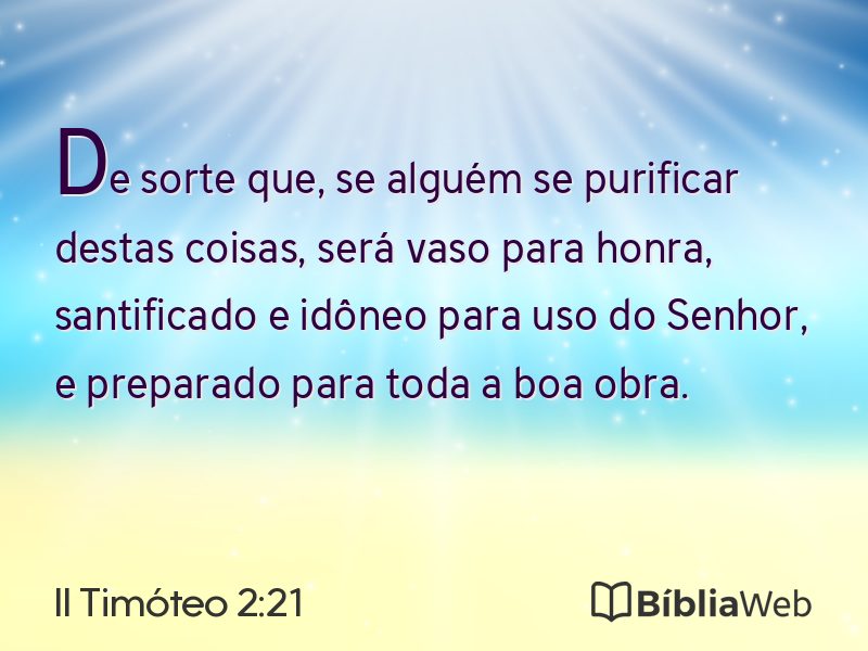 II Timóteo 2:21 em imagem para compartilhar