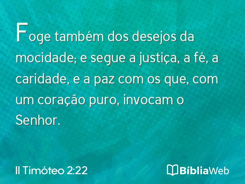 II Timóteo 2:22 em imagem para compartilhar