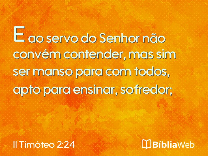 II Timóteo 2:24 em imagem para compartilhar