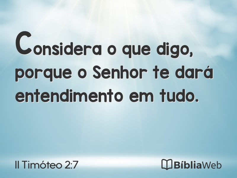 II Timóteo 2:7 em imagem para compartilhar