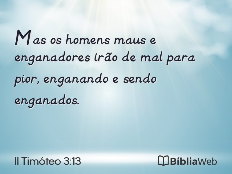 II Timóteo 3:13 em imagem para compartilhar