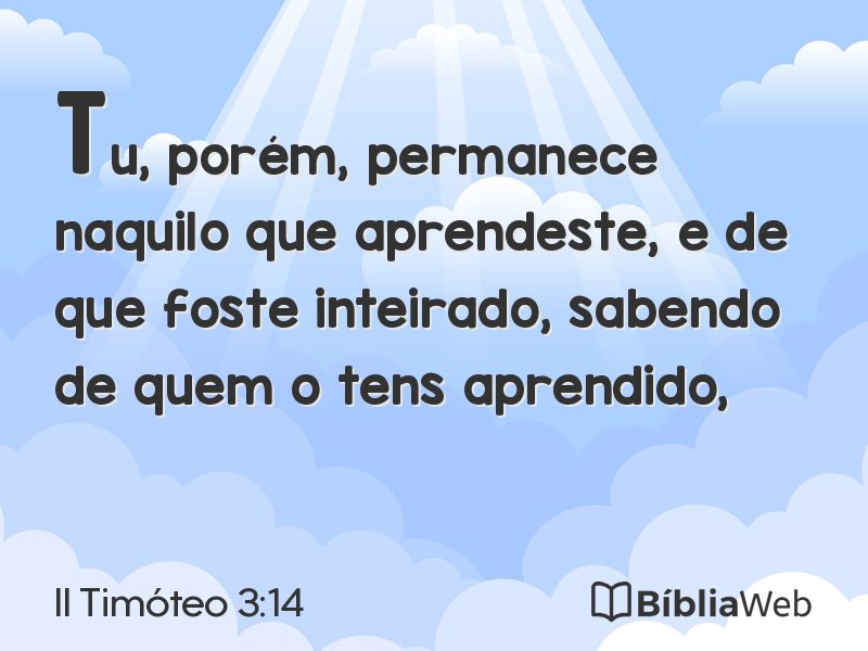 II Timóteo 3:14 em imagem para compartilhar