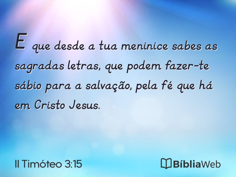 II Timóteo 3:15 em imagem para compartilhar