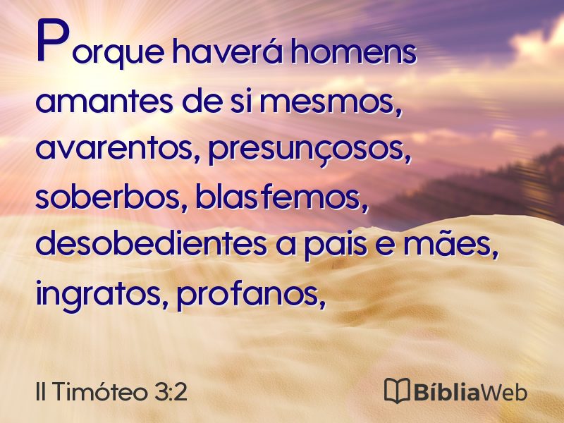 II Timóteo 3:2 em imagem para compartilhar