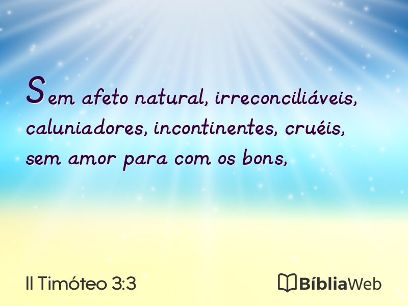 II Timóteo 3:3 em imagem para compartilhar