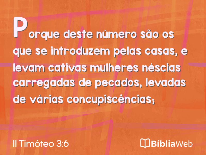 II Timóteo 3:6 em imagem para compartilhar