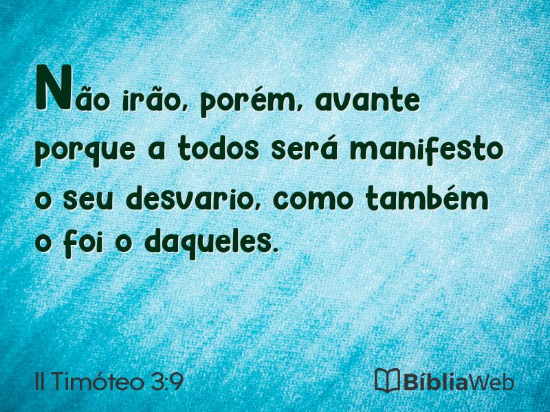 II Timóteo 3:9 em imagem para compartilhar