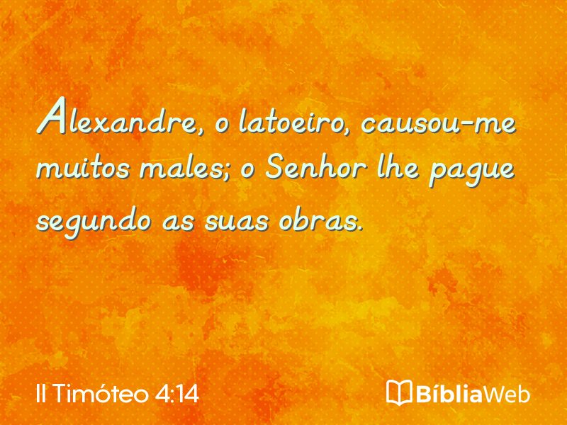 II Timóteo 4:14 em imagem para compartilhar