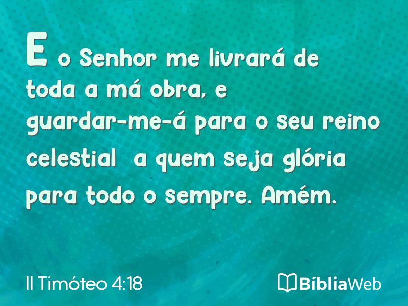 II Timóteo 4:18 em imagem para compartilhar