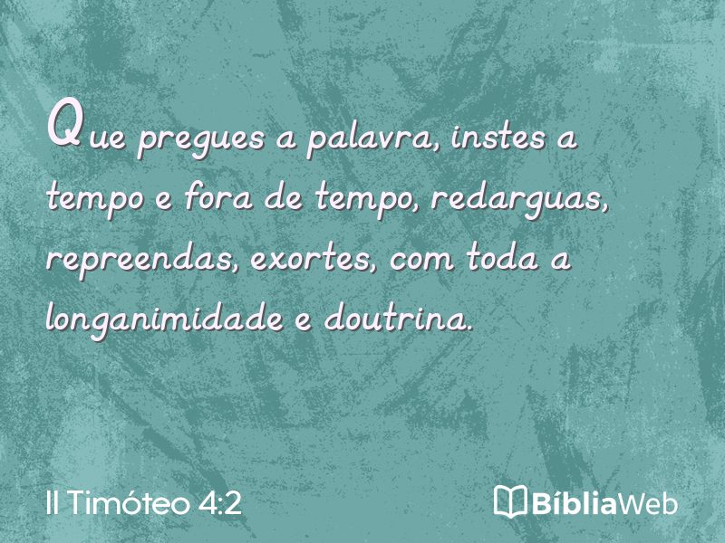 II Timóteo 4:2 em imagem para compartilhar