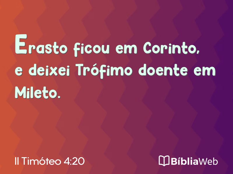 II Timóteo 4:20 em imagem para compartilhar