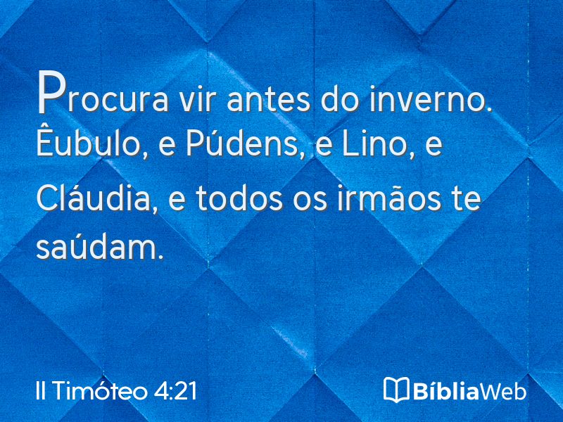 II Timóteo 4:21 em imagem para compartilhar