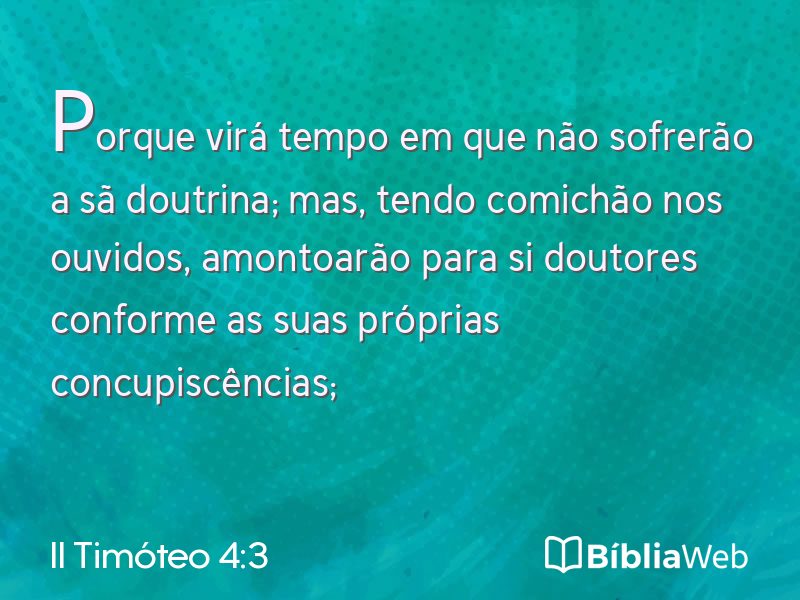 II Timóteo 4:3 em imagem para compartilhar