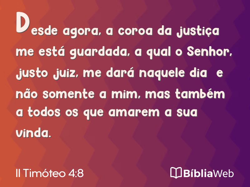 II Timóteo 4:8 em imagem para compartilhar