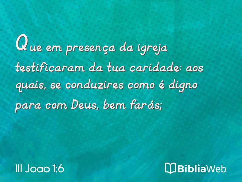 III Joao 1:6 em imagem para compartilhar