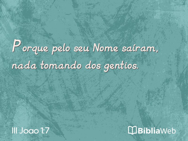 III Joao 1:7 em imagem para compartilhar