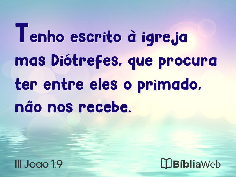 III Joao 1:9 em imagem para compartilhar