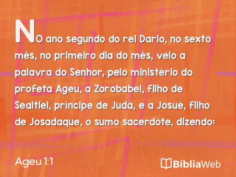 Ageu 1:1 em imagem para compartilhar