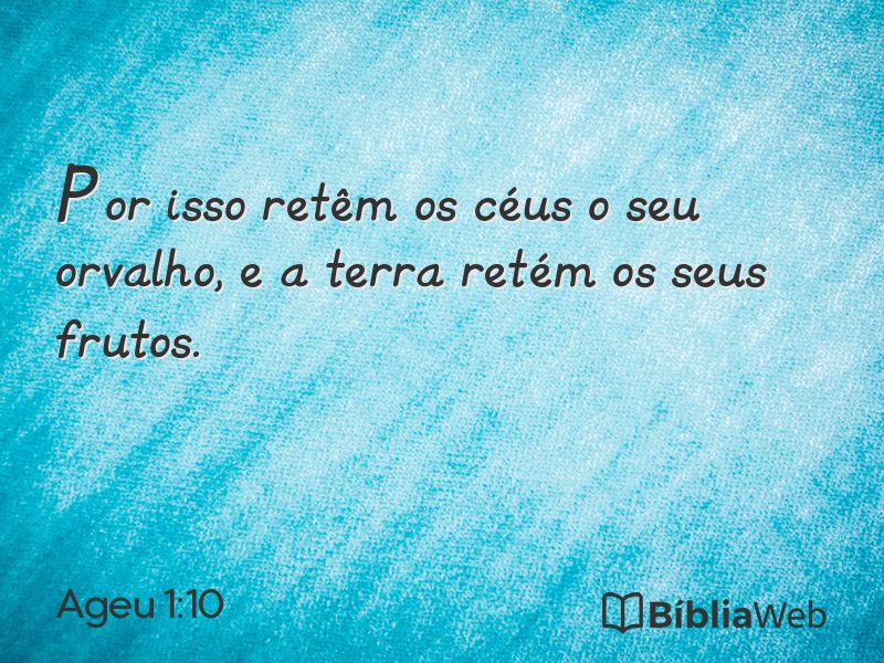 Ageu 1:10 em imagem para compartilhar