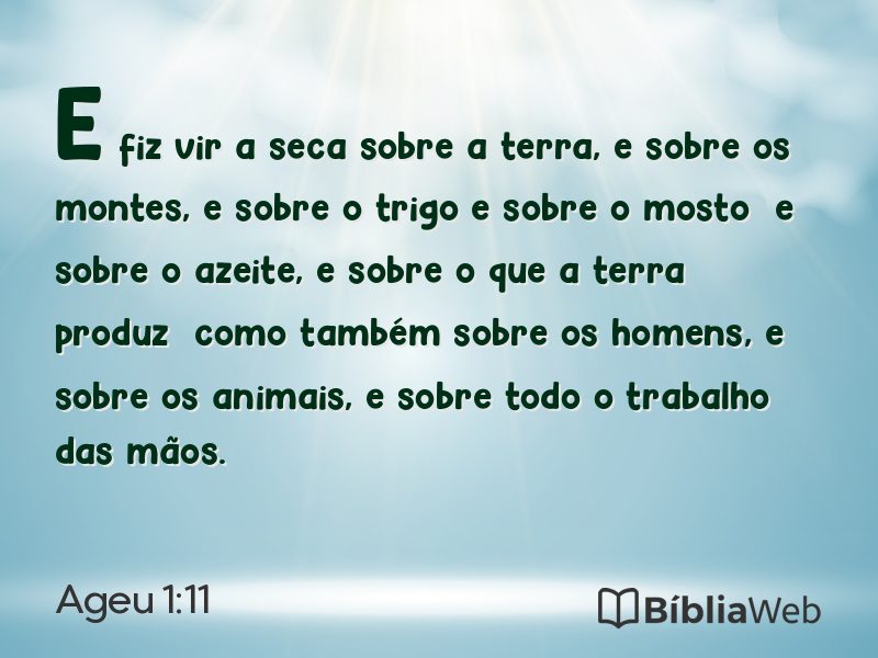 Ageu 1:11 em imagem para compartilhar