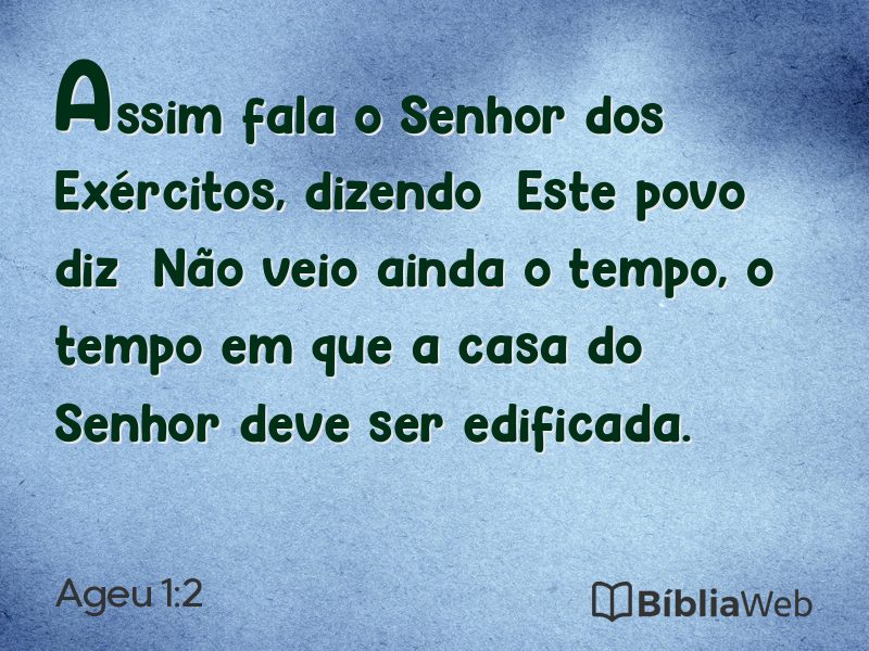 Ageu 1:2 em imagem para compartilhar