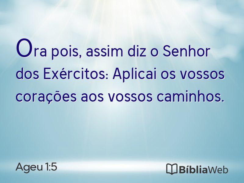 Ageu 1:5 em imagem para compartilhar