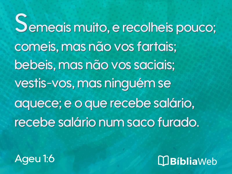Ageu 1:6 em imagem para compartilhar