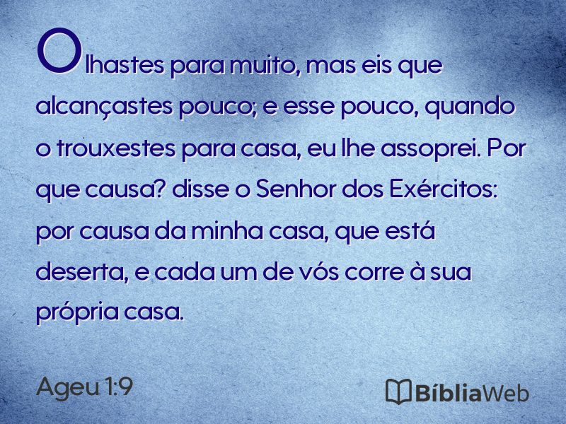 Ageu 1:9 em imagem para compartilhar