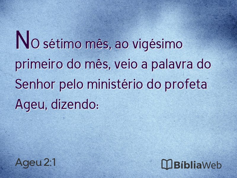 Ageu 2:1 em imagem para compartilhar