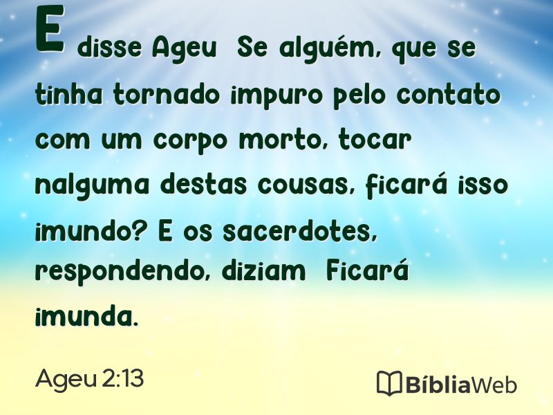 Ageu 2:13 em imagem para compartilhar