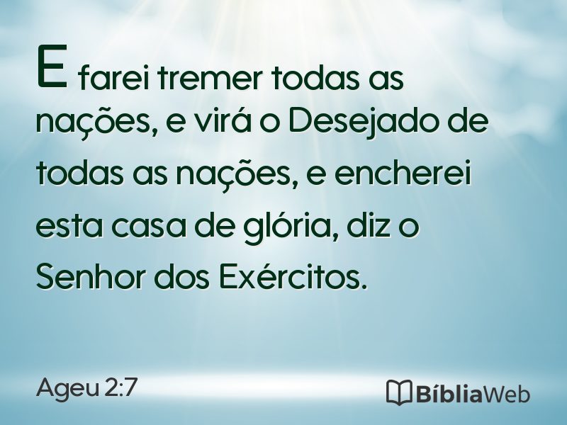 Ageu 2:7 em imagem para compartilhar