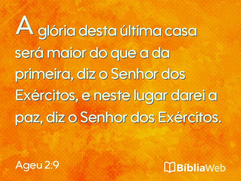 Ageu 2:9 em imagem para compartilhar