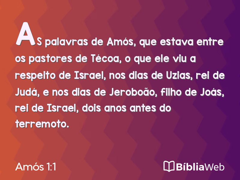 Amós 1:1 em imagem para compartilhar