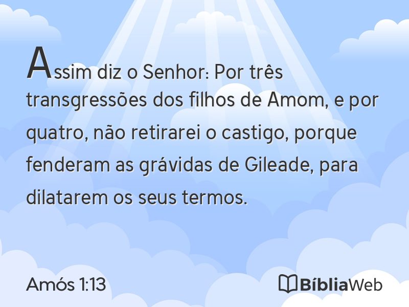 Amós 1:13 em imagem para compartilhar