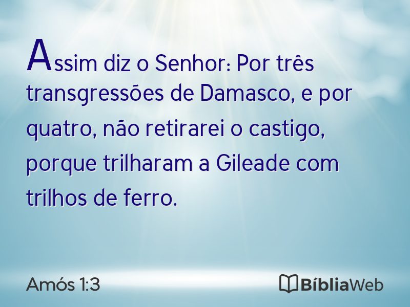 Amós 1:3 em imagem para compartilhar