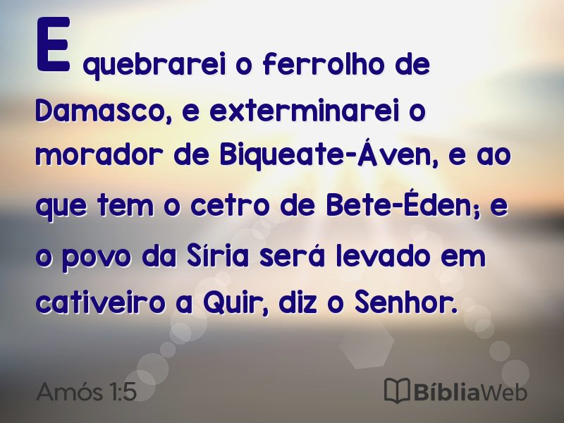 Amós 1:5 em imagem para compartilhar