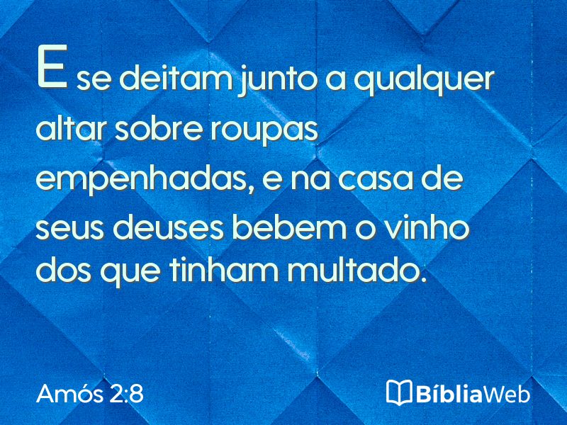 Amós 2:8 em imagem para compartilhar