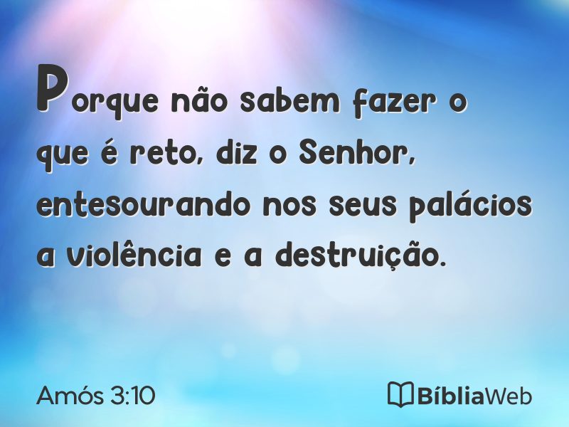 Amós 3:10 em imagem para compartilhar