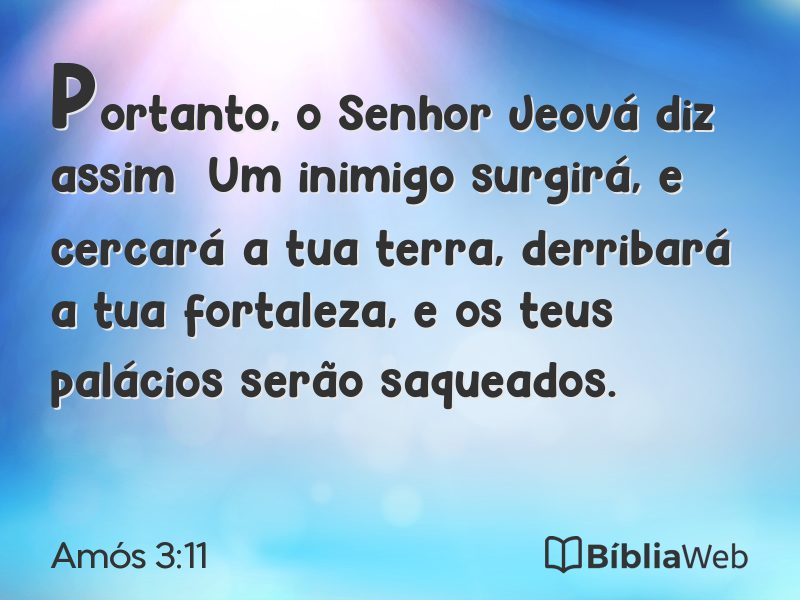 Amós 3:11 em imagem para compartilhar