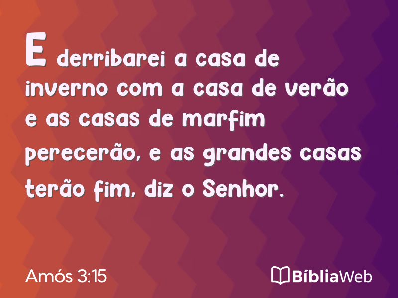 Amós 3:15 em imagem para compartilhar