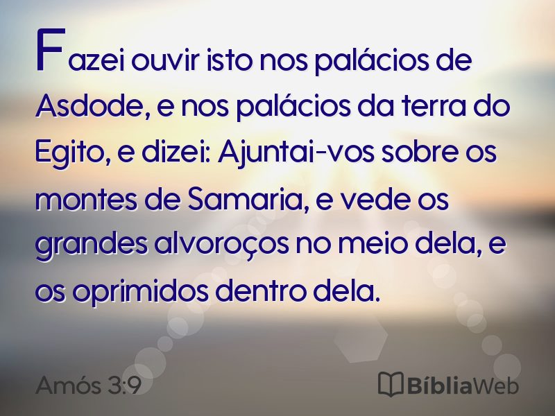 Amós 3:9 em imagem para compartilhar