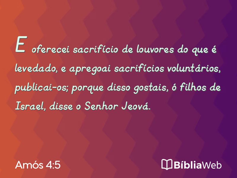 Amós 4:5 em imagem para compartilhar