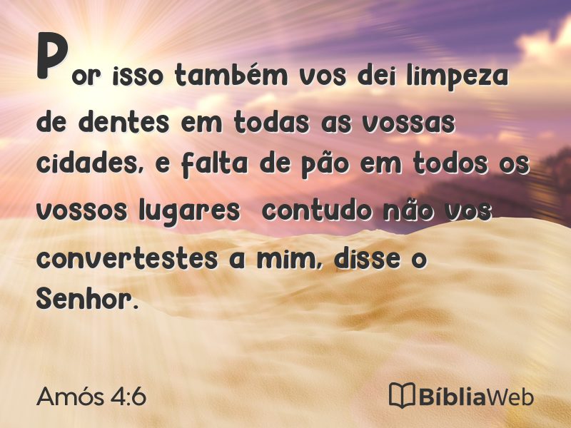 Amós 4:6 em imagem para compartilhar