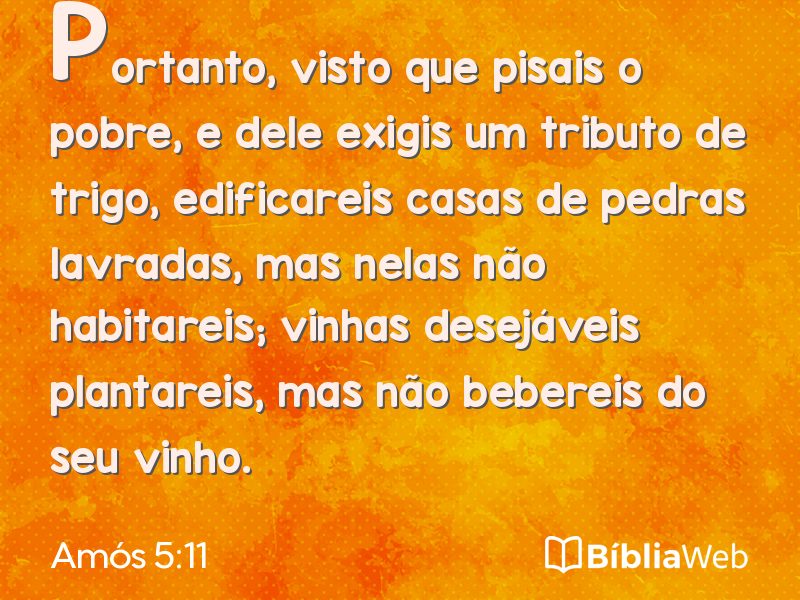 Amós 5:11 em imagem para compartilhar