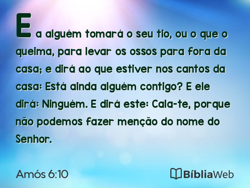 Amós 6:10 em imagem para compartilhar
