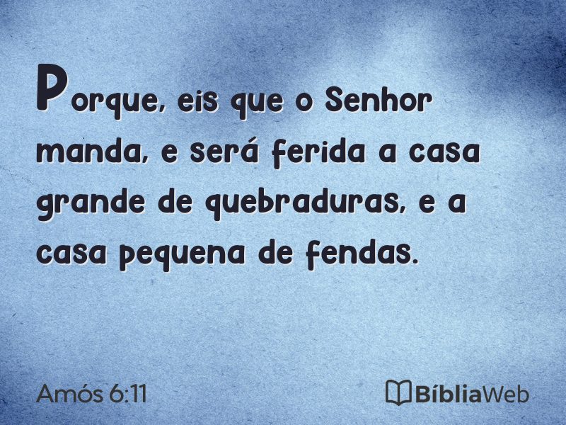 Amós 6:11 em imagem para compartilhar